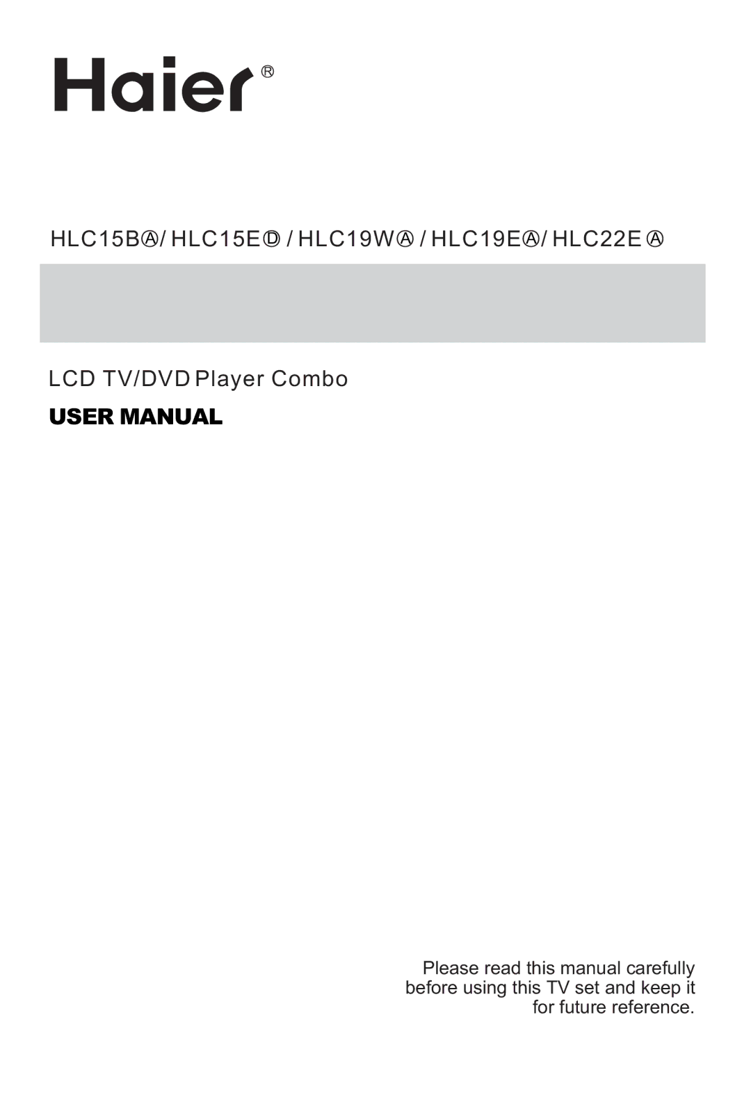 Haier HLC22E user manual 