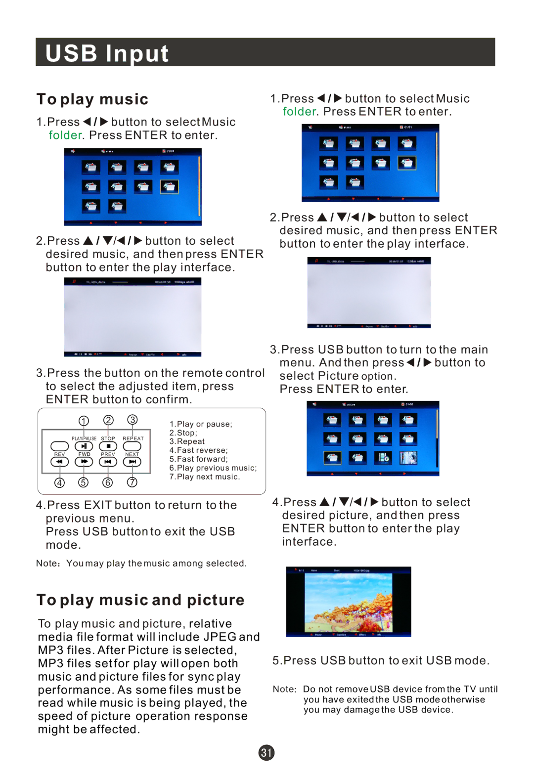 Haier HLC22R1, HLC19K1, HLC19R1, HL22F1, HL22K1, HL22R1, HL19K1, HL19R1, HLC22K1 user manual To play music 