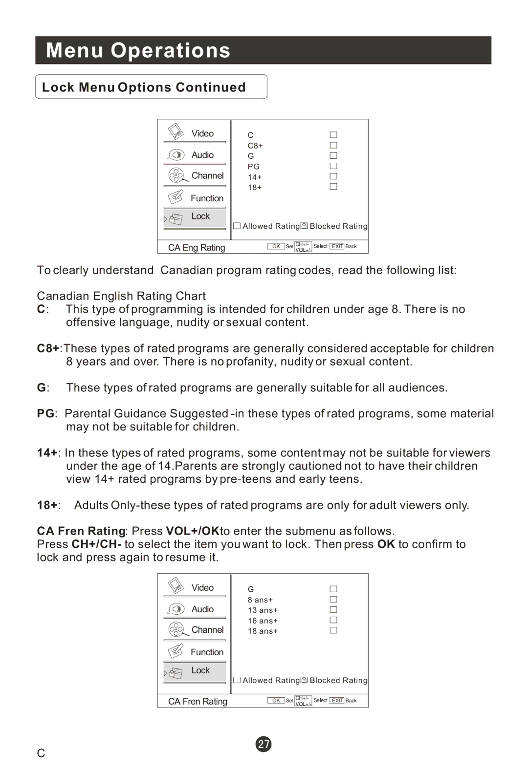 Haier HLC22T, HLC22R, HL15RW, HL19RW, HLC19RW, HLC15RW, HL15T, HL22T, HL22R, HL19T, HLC15T, HLC19T user manual CA Eng Rating 