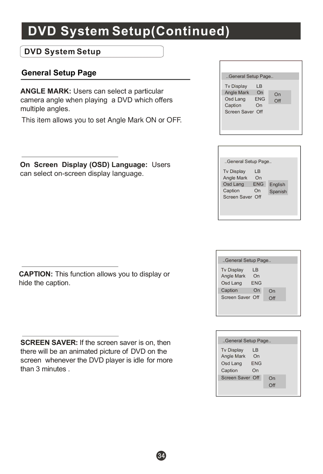 Haier HL15T, HLC22T, HLC22R, HL15RW, HL19RW, HLC19RW, HLC15RW, HL22T, HL22R General Setup, On Screen Display OSD Language Users 