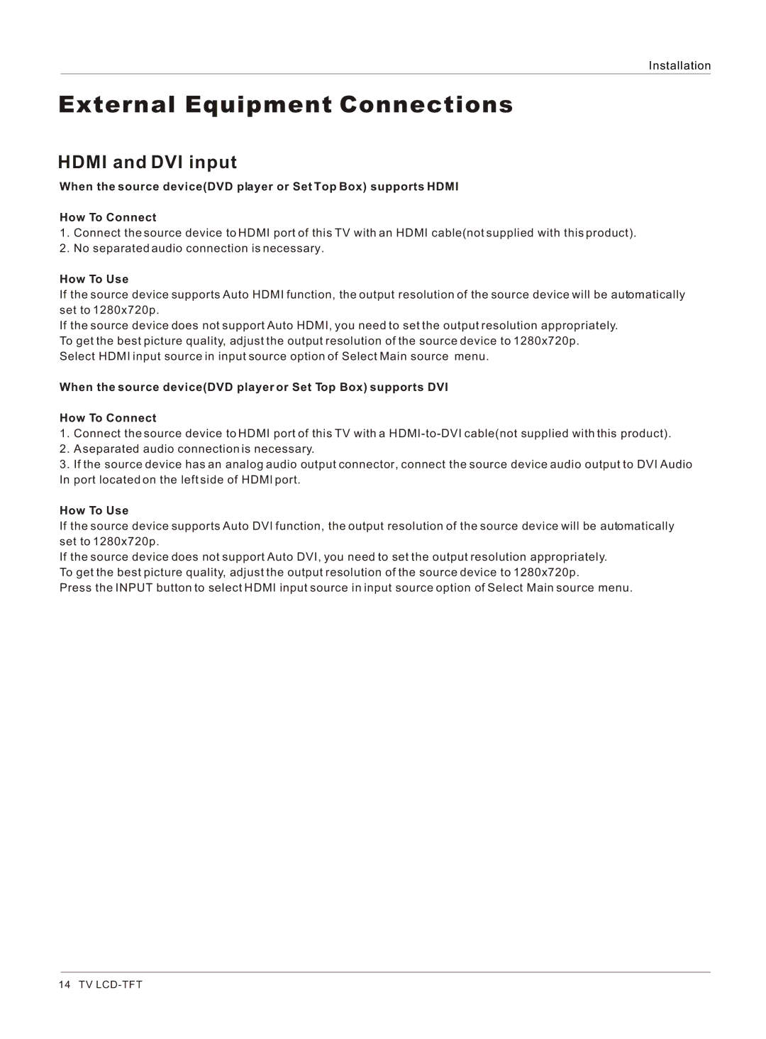 Haier HLC32R1, HLC26R1 owner manual Hdmi and DVI input 