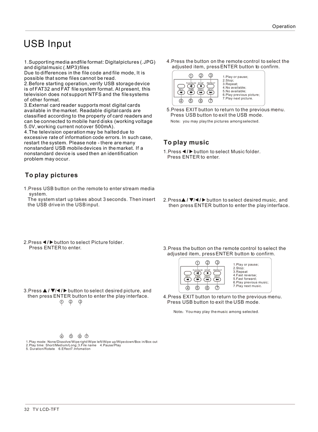 Haier HLC32R1, HLC26R1 owner manual USB Input, To play pictures 