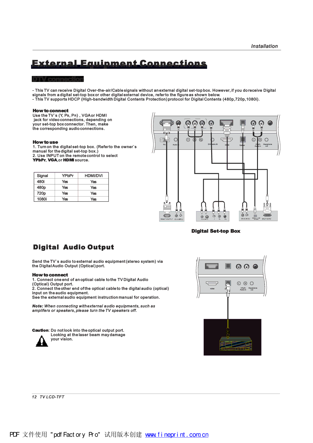 Haier HLH326BB, HLH42ATBB, HLH426BB, HLH406BB, HLH32ATBB, HLH26ATBB, HLH266BB, HLH37ATBB manual ÜÌÊ ½±²²»½¬·±², ·¹·¬¿´ Í»¬ó¬± Þ±¨ 