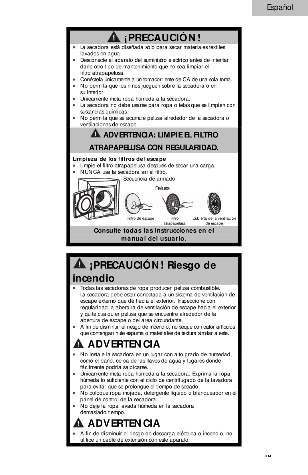 Haier HLP141E, HLP140E user manual ¡Precaución, Consulte todas las instrucciones en el Manual del usuario 