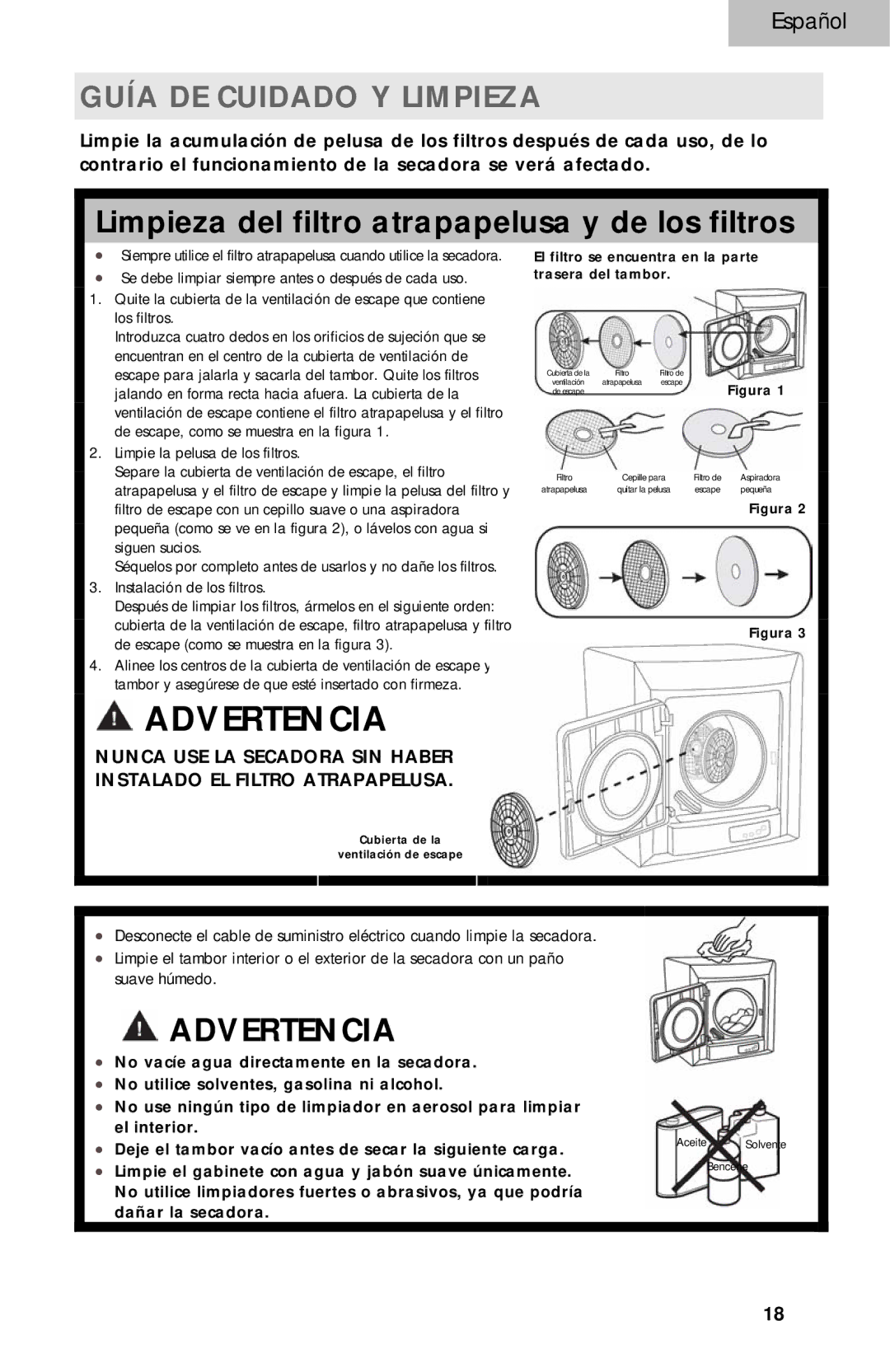 Haier HLP141E, HLP140E user manual Limpieza del filtro atrapapelusa y de los filtros, Guía DE Cuidado Y Limpieza 