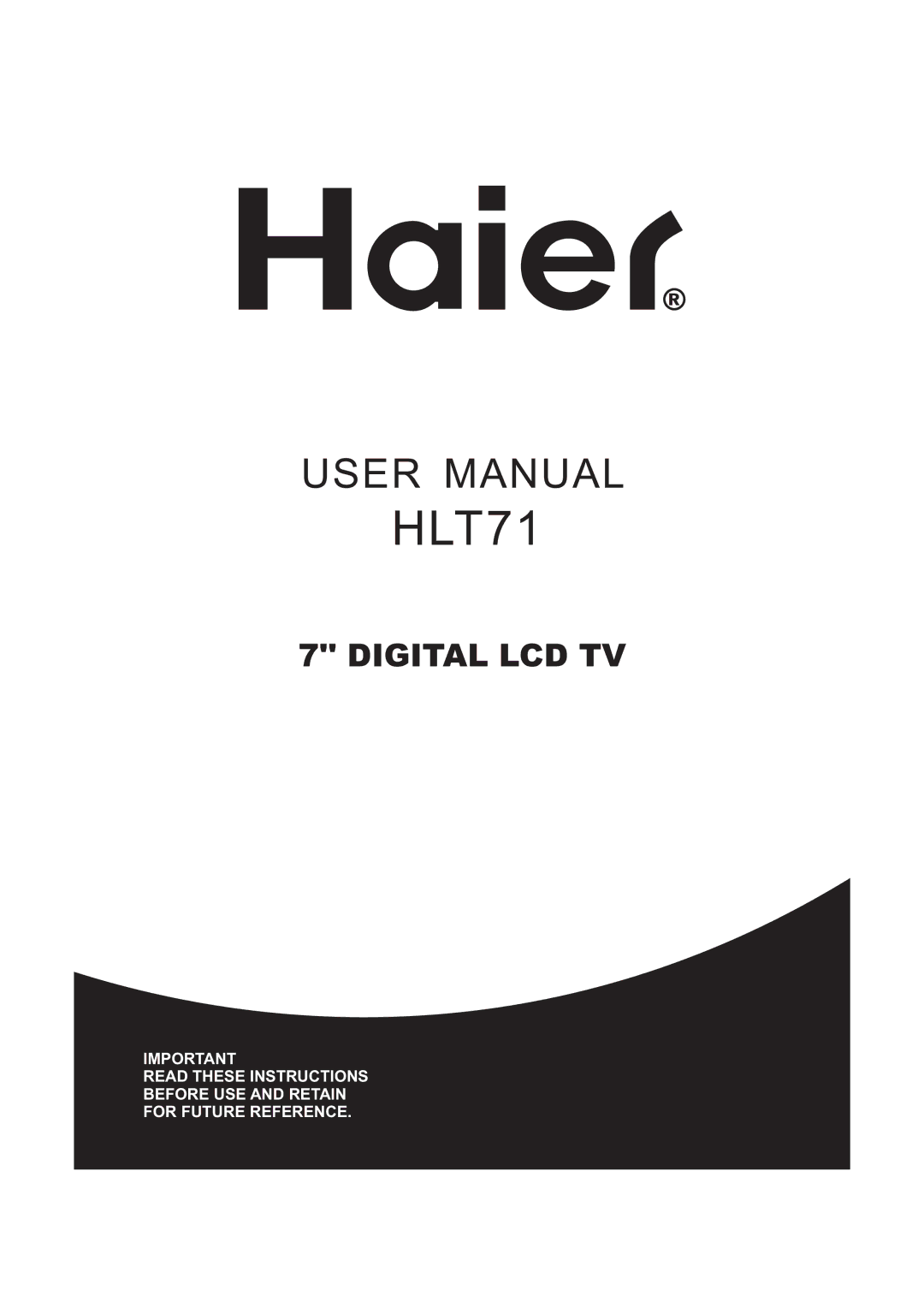 Haier HLT71 user manual 