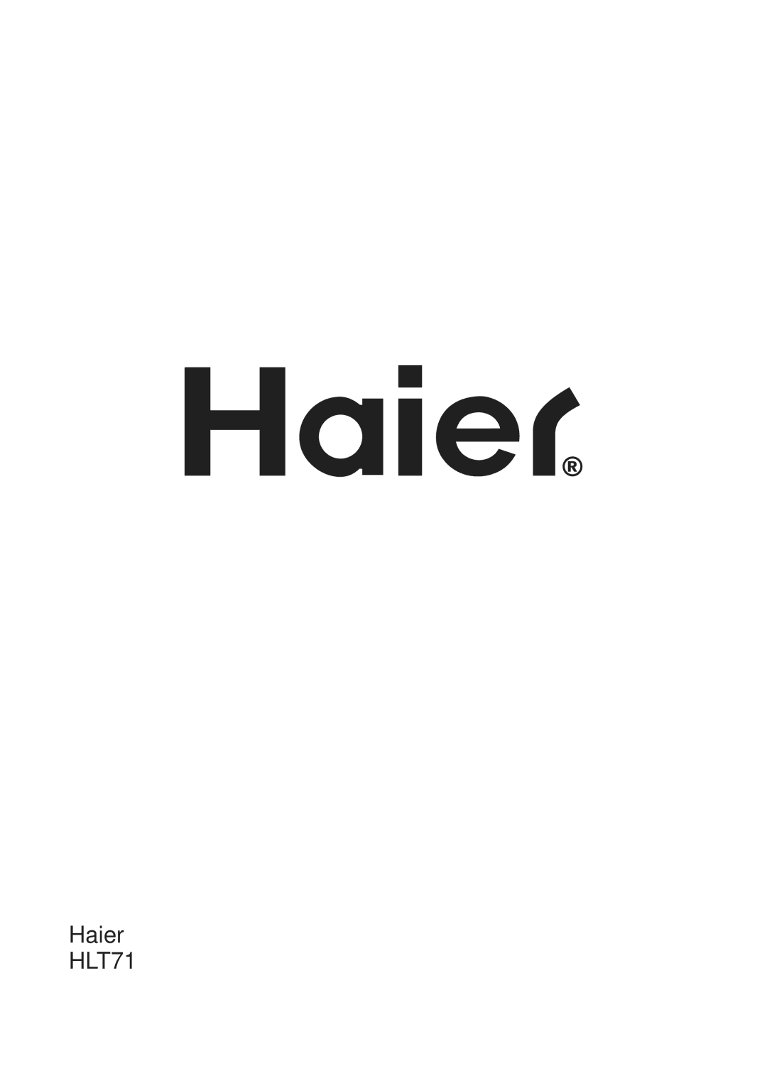 Haier user manual Haier HLT71 