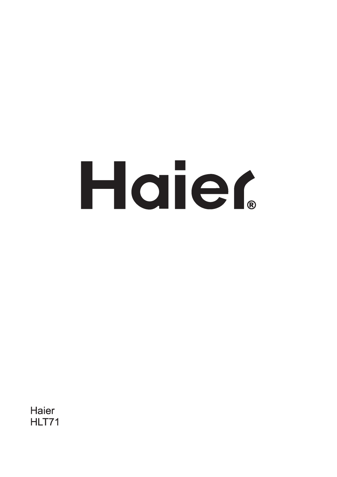 Haier user manual Haier HLT71 