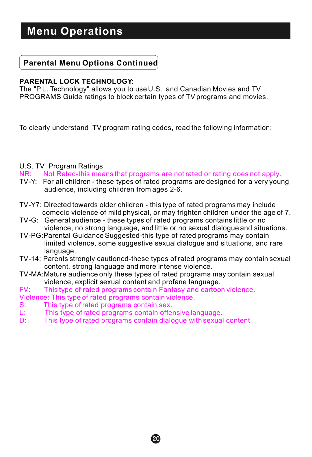 Haier HLTDC15, HLTDC20 user manual Parental Lock Technology 