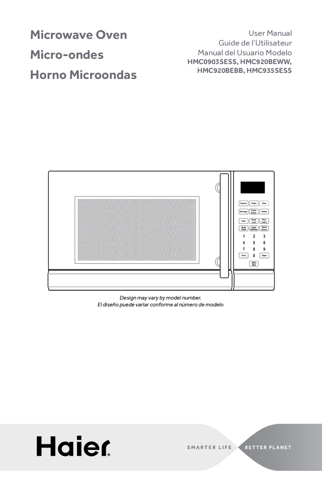 Haier HMC920BEBB, HMC0903SESS, HMC920BEWW, HMC935SESS user manual Microwave Oven Micro-ondes Horno Microondas 