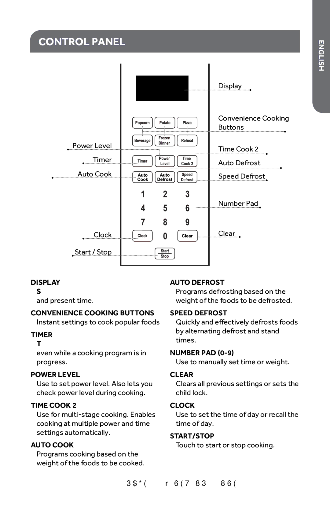 Haier HMC920BEBB, HMC0903SESS, HMC920BEWW, HMC935SESS user manual Control Panel, Display Auto Defrost 