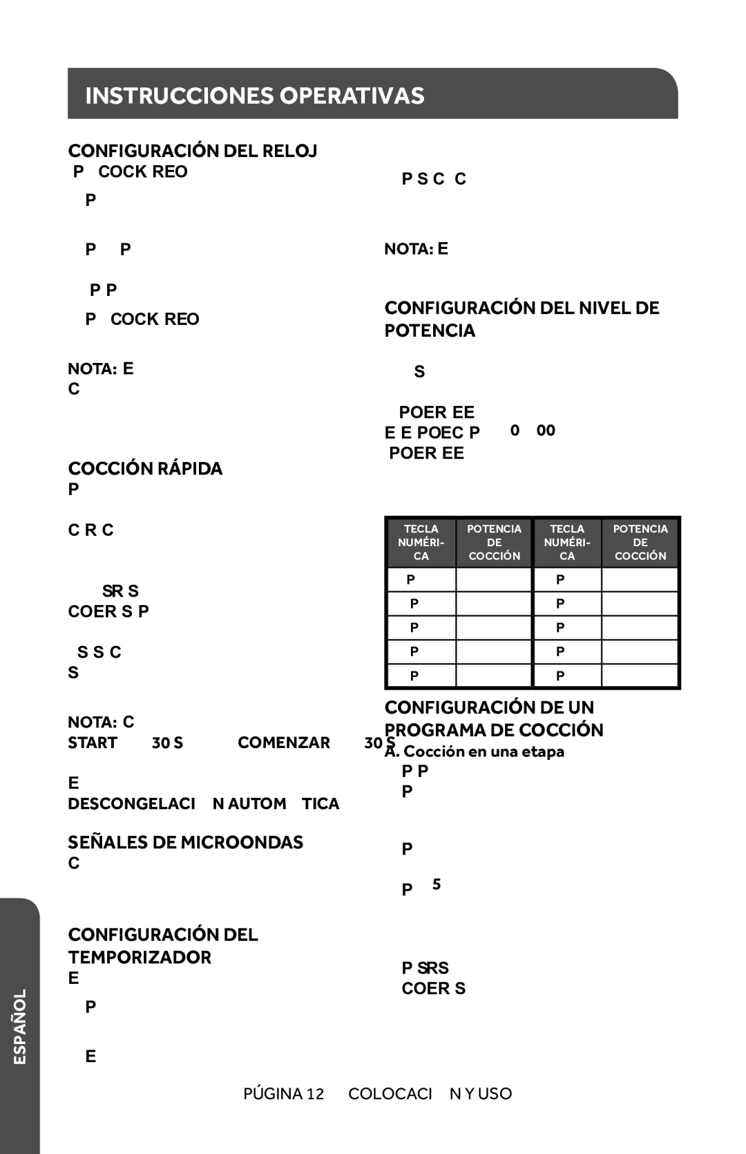 Haier HMC1035SESS user manual Instrucciones Operativas 