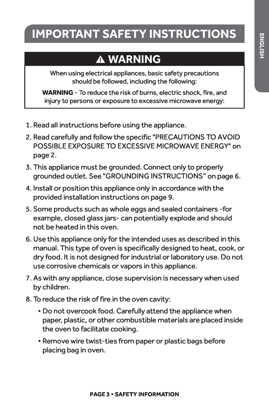 Haier HMC1035SESS user manual Important Safety Instructions 