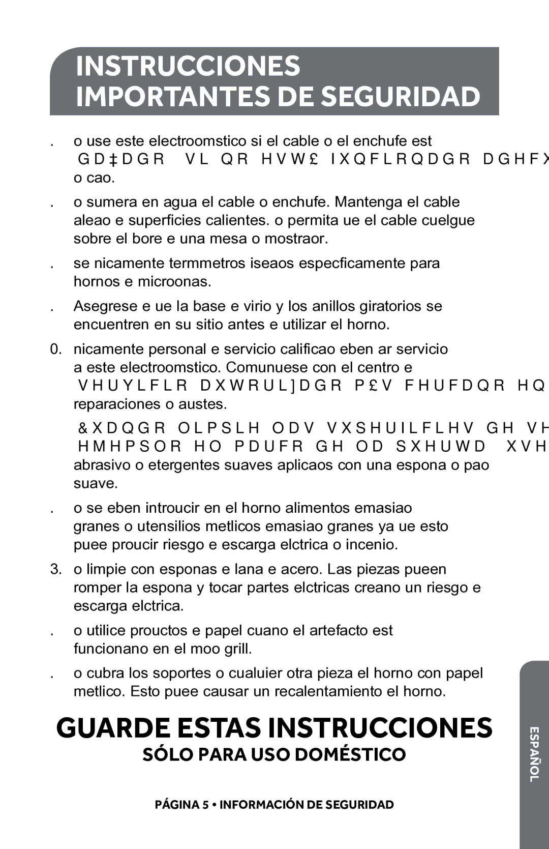 Haier HMC1085SESS user manual Guarde Estas Instrucciones 