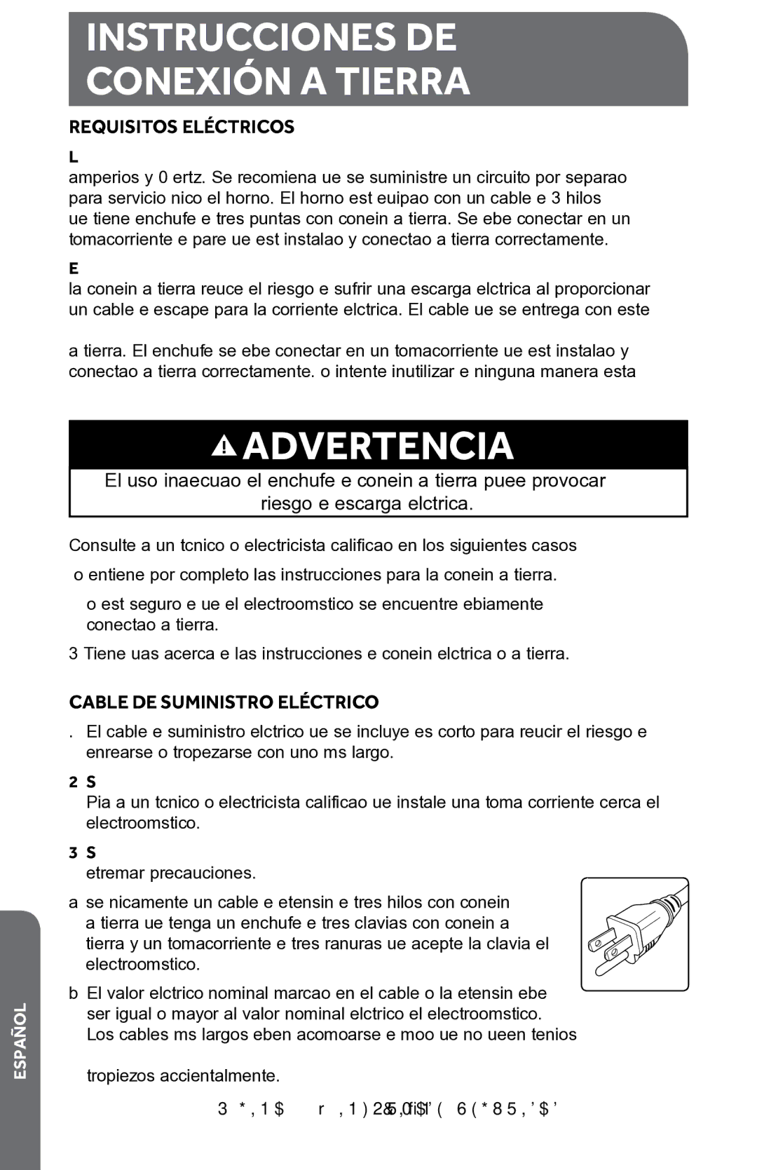 Haier HMC1085SESS user manual Requisitos Eléctricos, Cable DE Suministro Eléctrico 