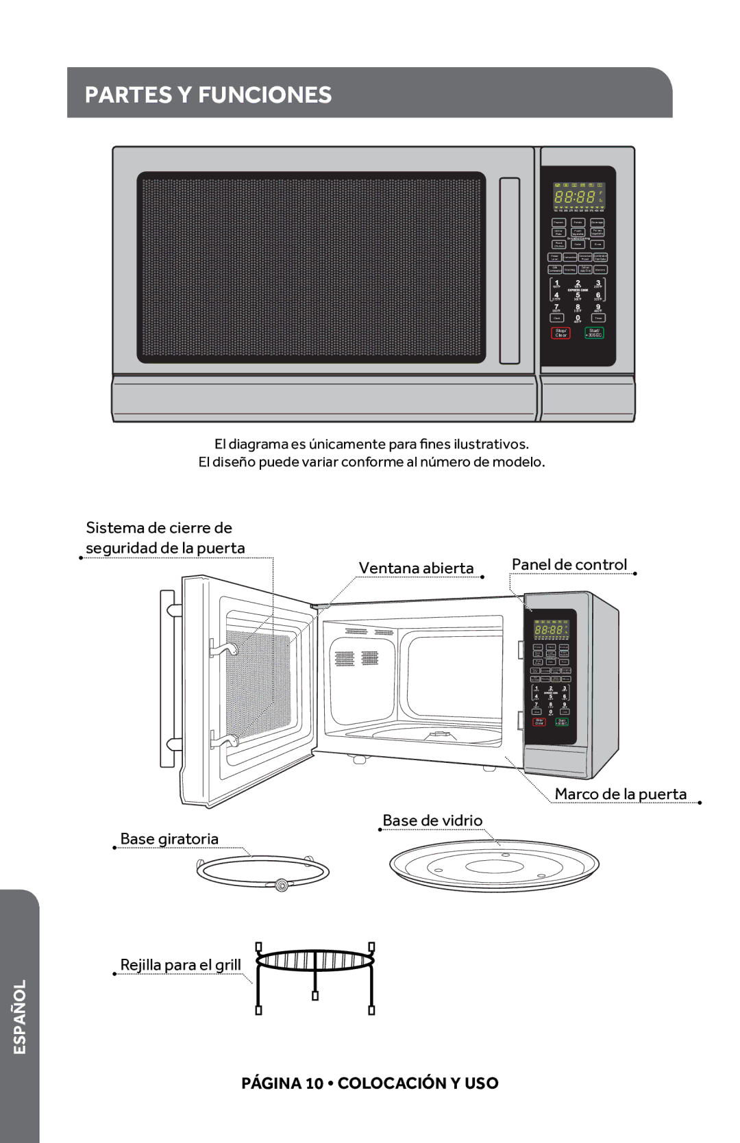 Haier HMC1085SESS user manual Partes Y Funciones 