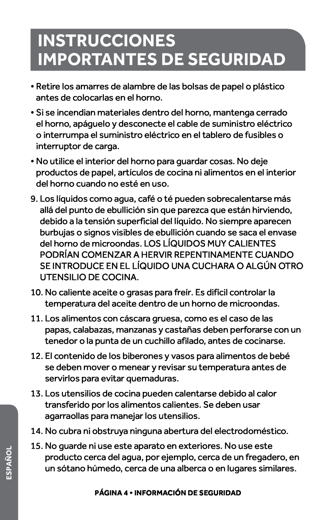 Haier HMC1085SESS user manual Instrucciones Importantes De Seguridad, Utensilio De Cocina 