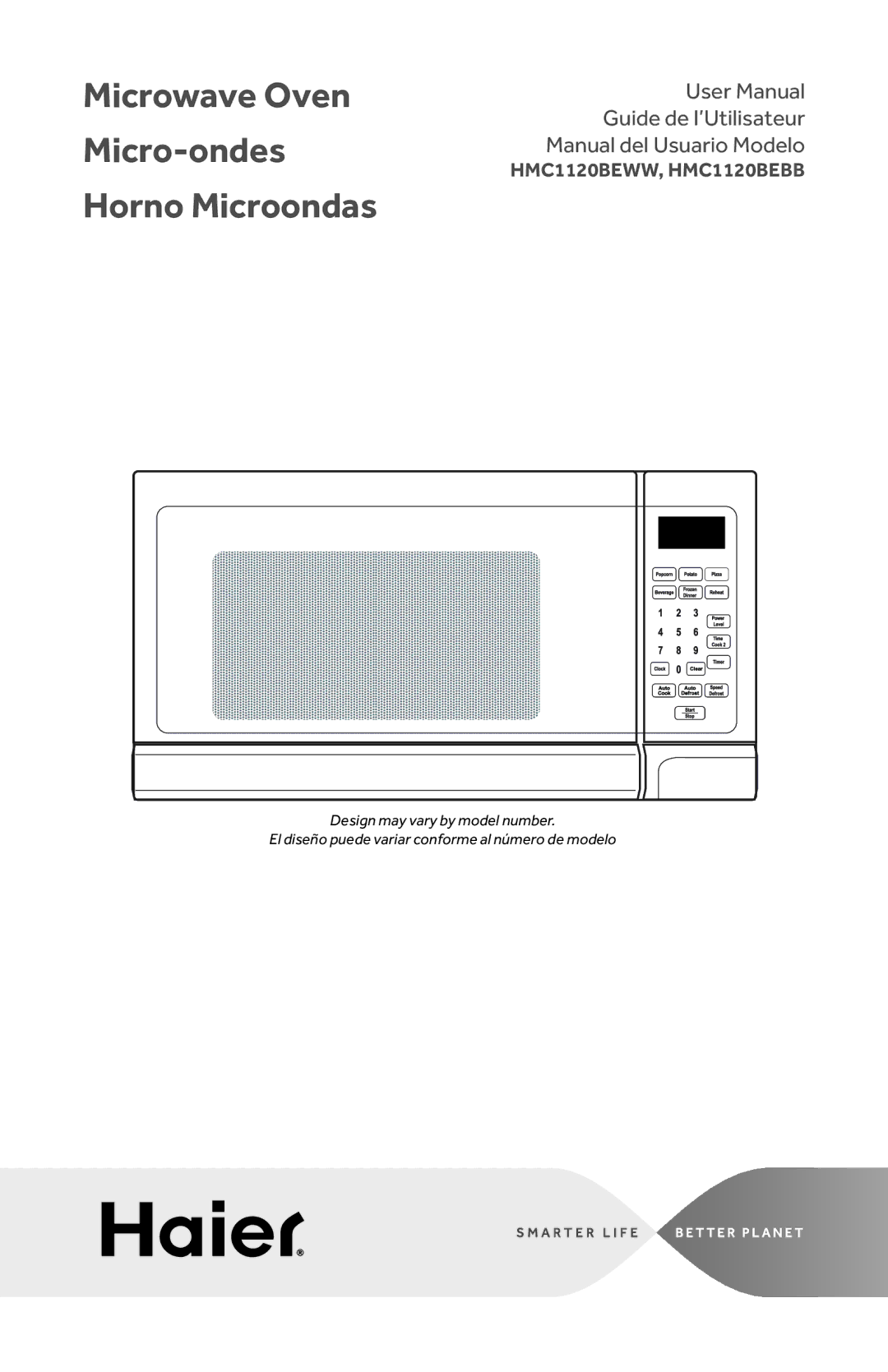 Haier HMC1120BEBB, HMC1120BEWW user manual Microwave Oven Micro-ondes Horno Microondas 