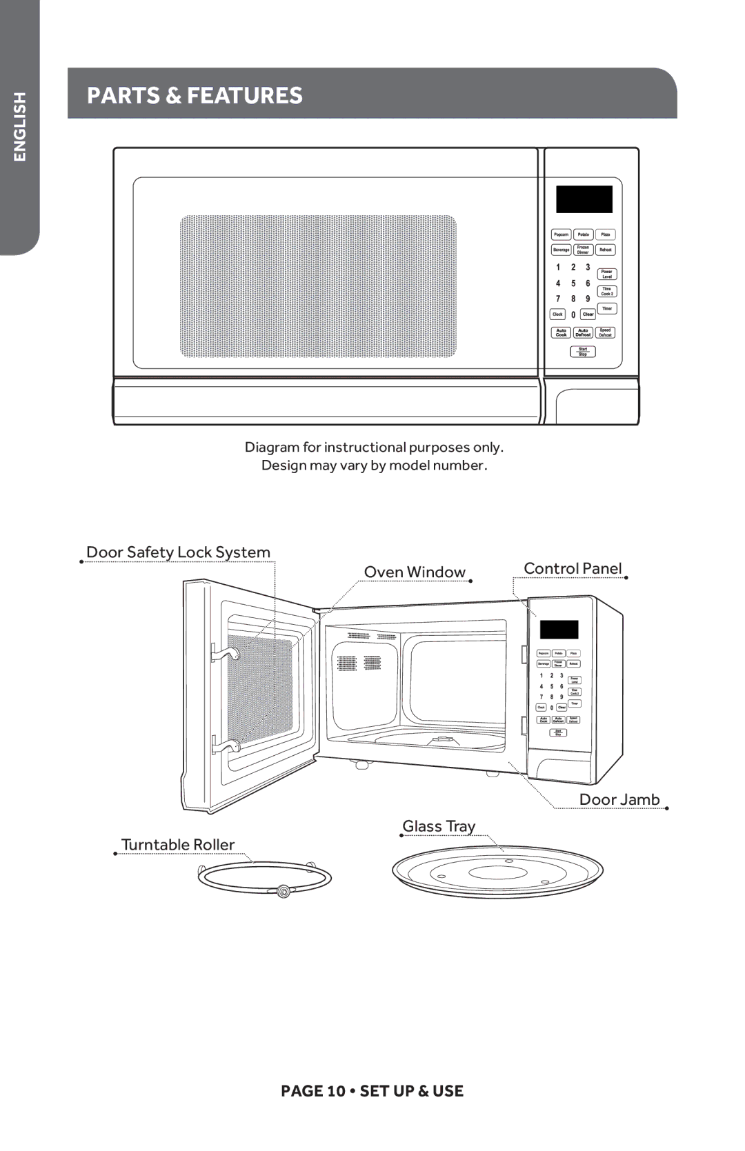 Haier HMC1120BEWW, HMC1120BEBB user manual Parts & Features 