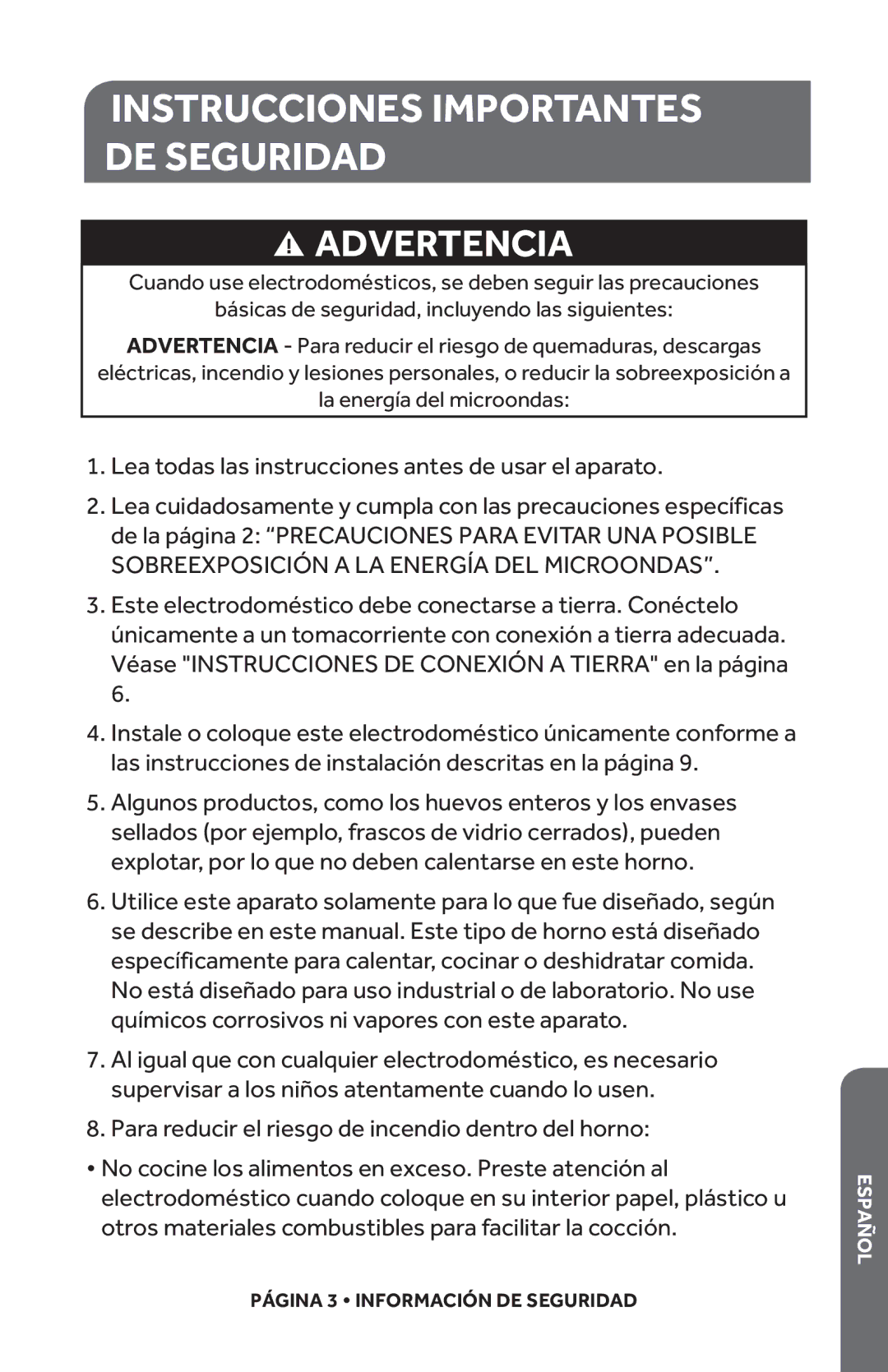 Haier HMC1120BEBB, HMC1120BEWW user manual Instrucciones Importantes DE Seguridad Advertencia 