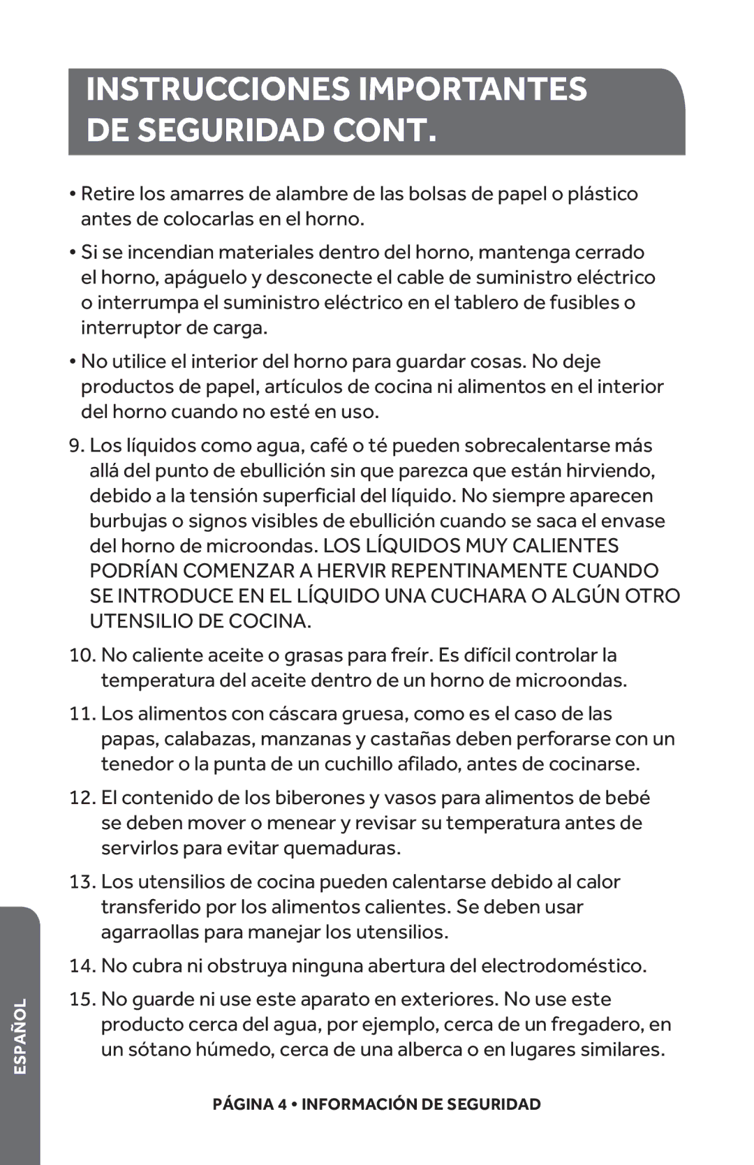 Haier HMC1120BEWW, HMC1120BEBB user manual Instrucciones Importantes DE Seguridad 