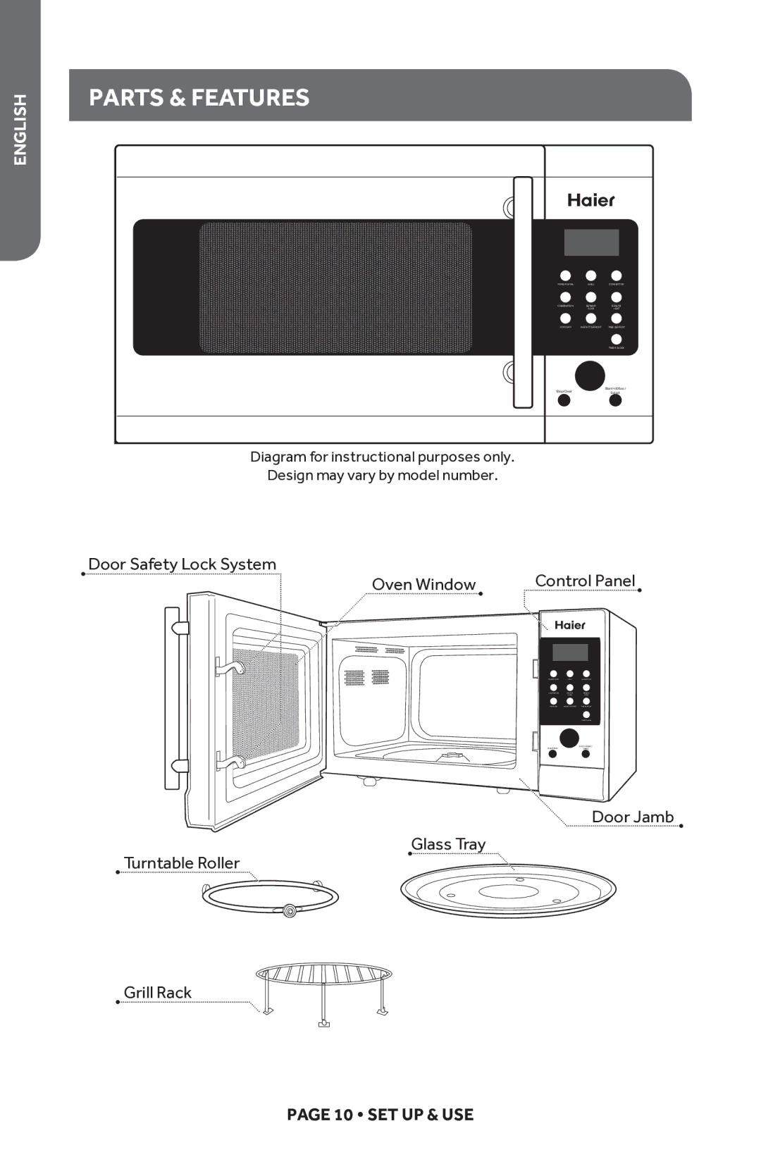 Haier HMC1285SESS user manual Parts & Features 