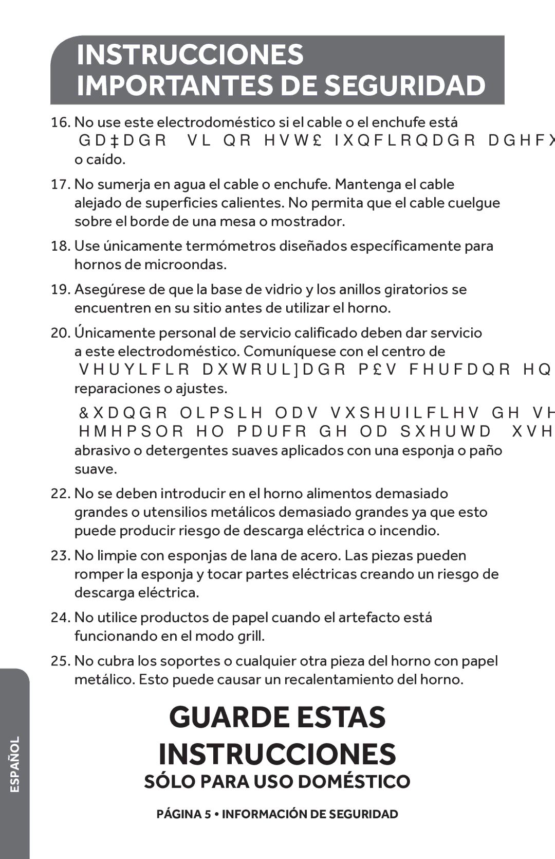 Haier HMC1285SESS user manual Guarde Estas Instrucciones 