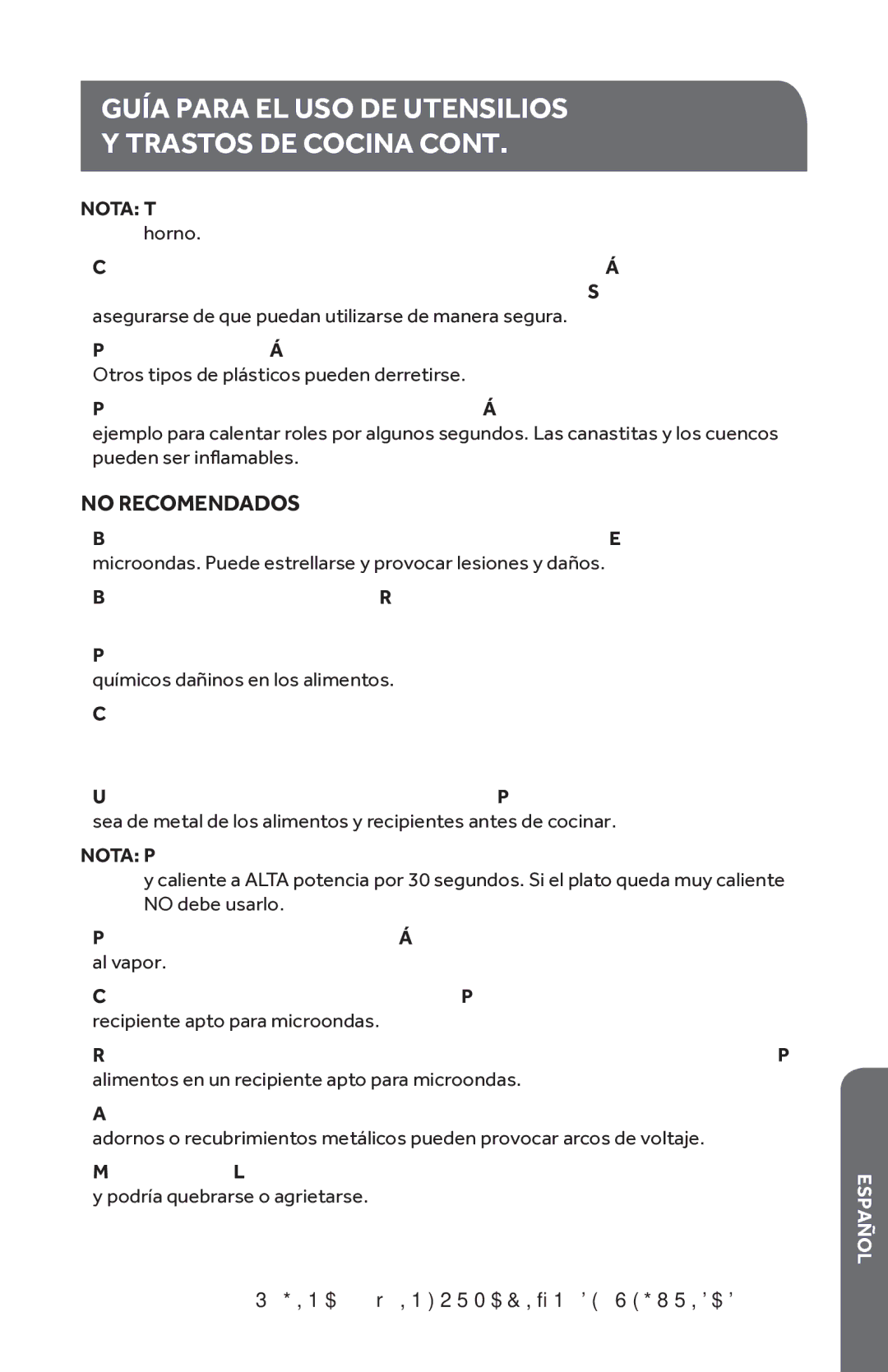 Haier HMC1285SESS user manual No Recomendados 