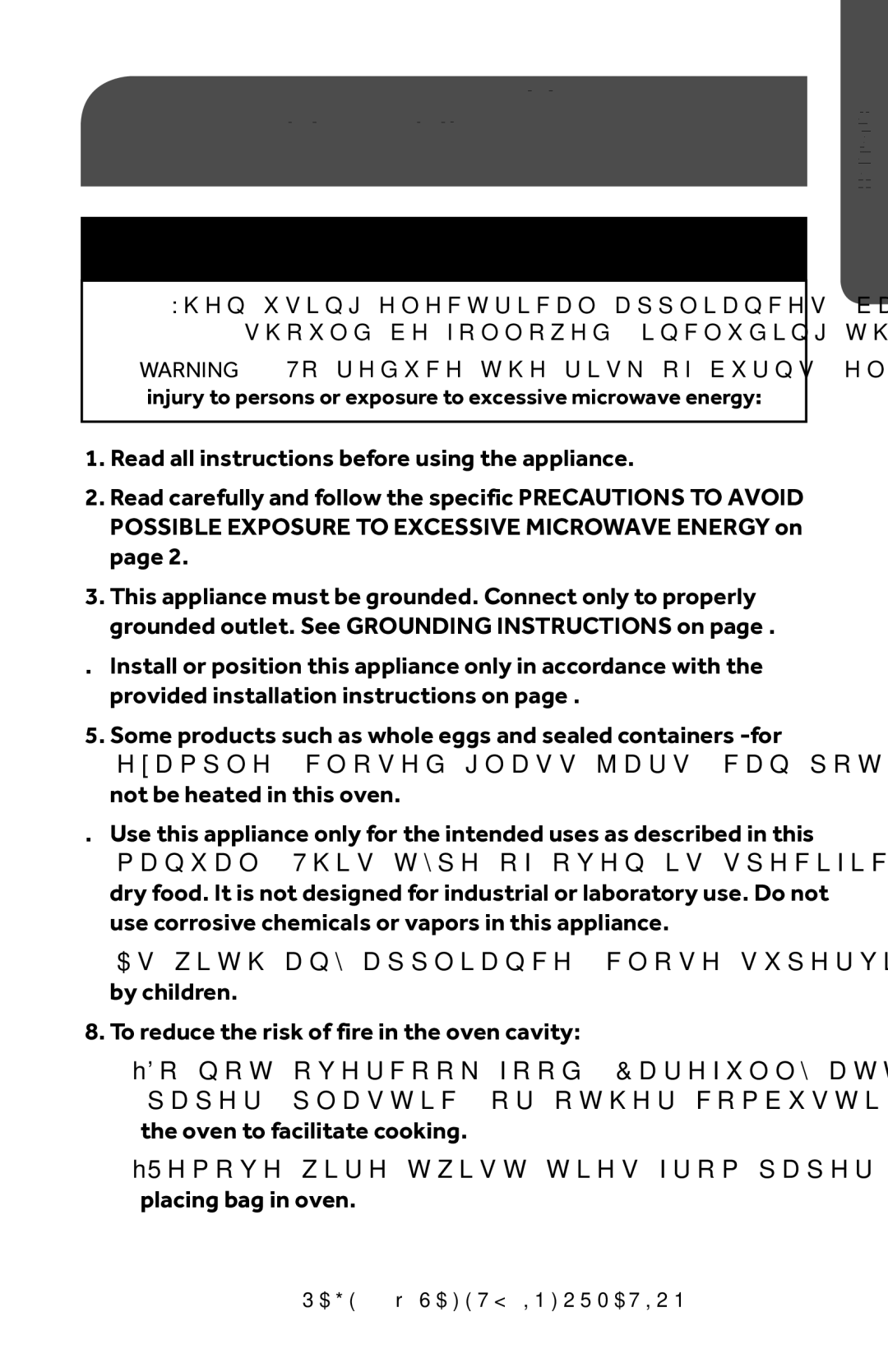 Haier HMC1285SESS user manual Important Safety Instructions 