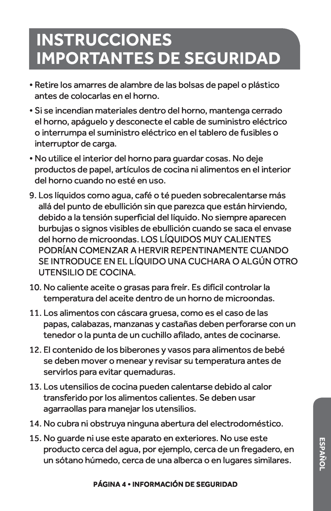 Haier HMC1285SESS user manual Instrucciones Importantes De Seguridad, Utensilio De Cocina 