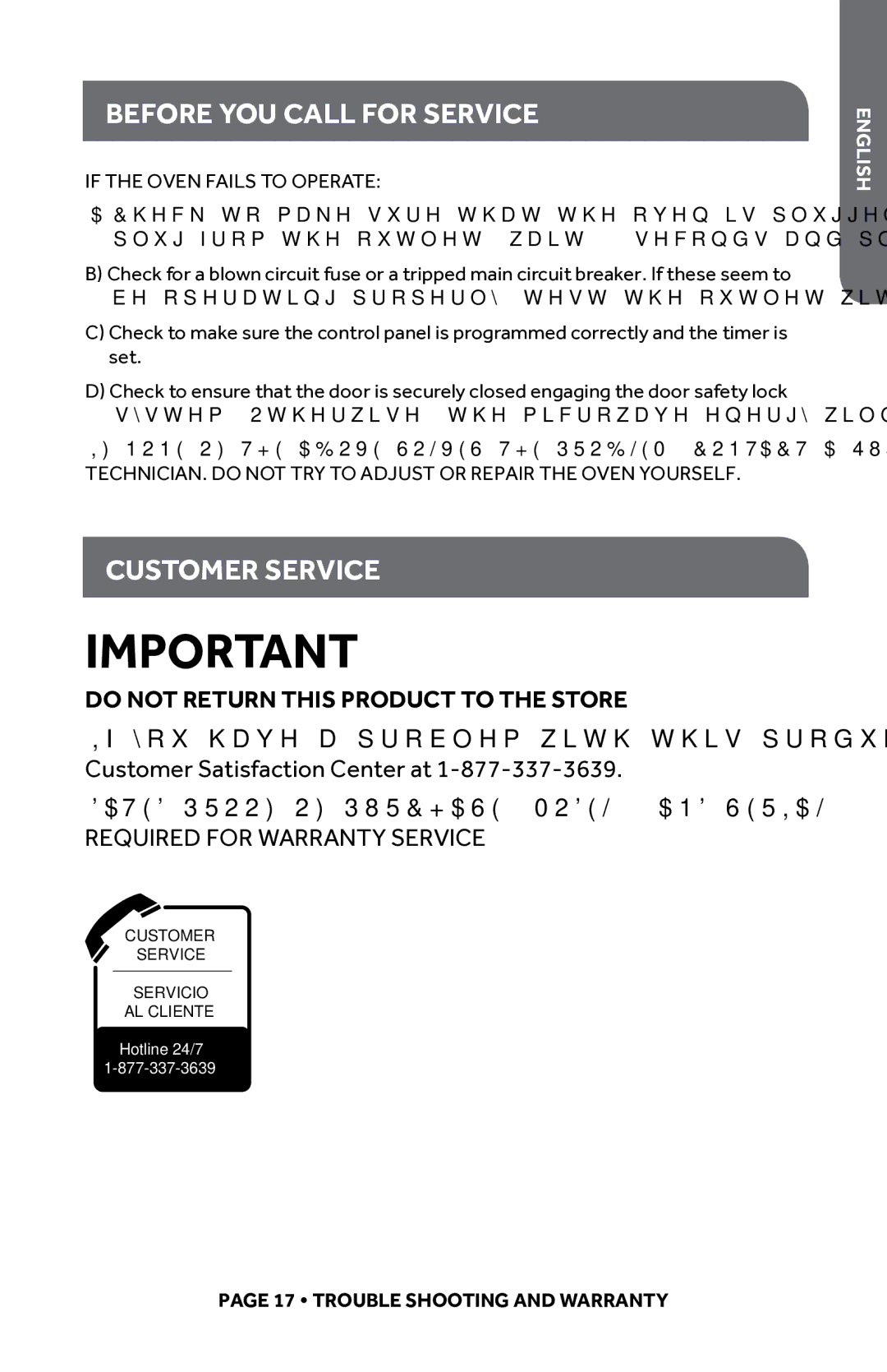 Haier Haier Microwave Oven, HMC1640BEBB, HMC1640BEWW user manual Before you call for service, Customer Service 