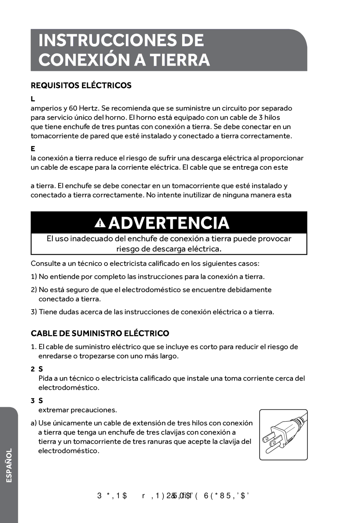 Haier Haier Microwave Oven, HMC1640BEBB, HMC1640BEWW user manual Requisitos Eléctricos, Cable DE Suministro Eléctrico 