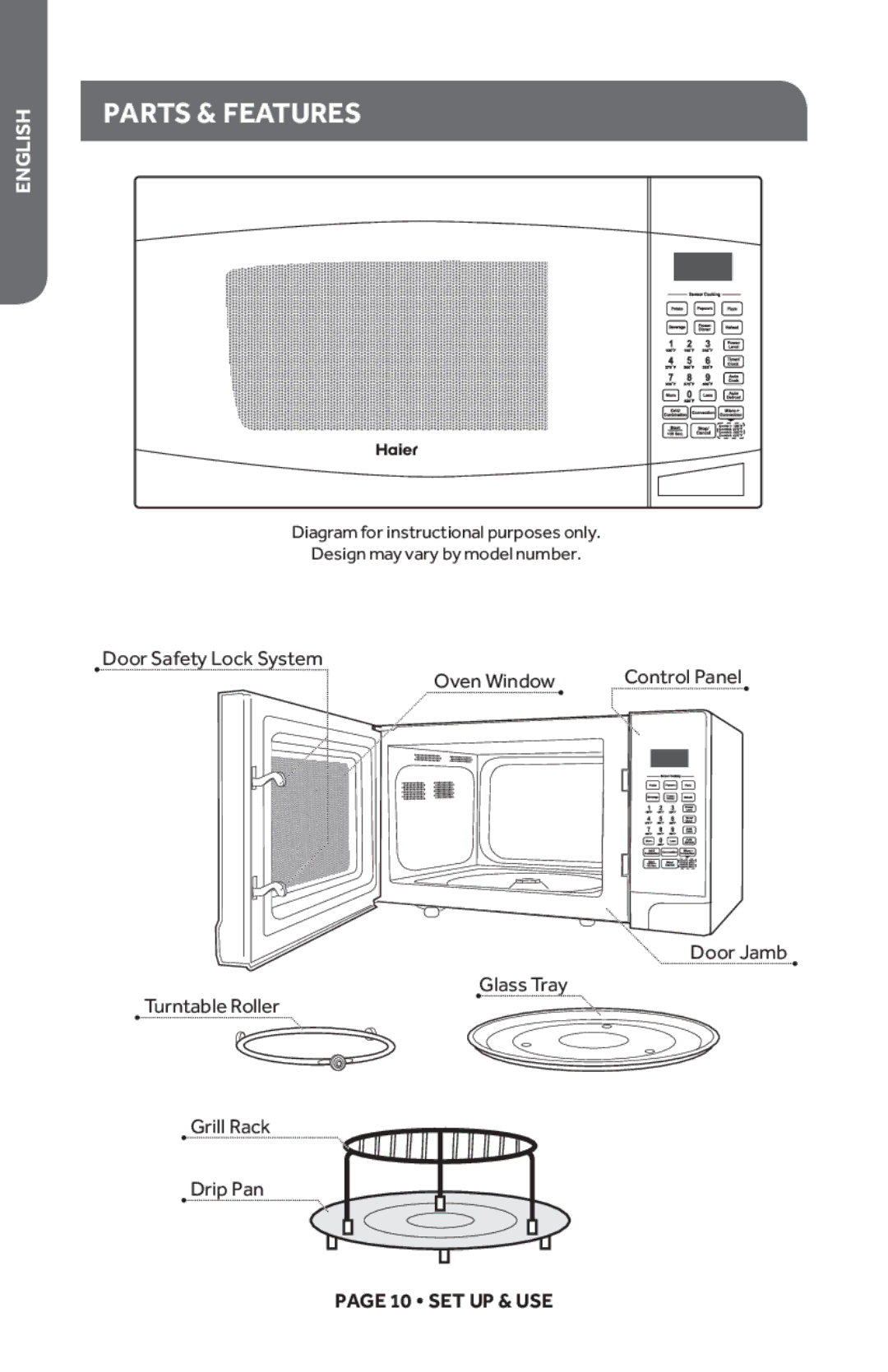 Haier HMC1685SESS user manual Parts & Features 