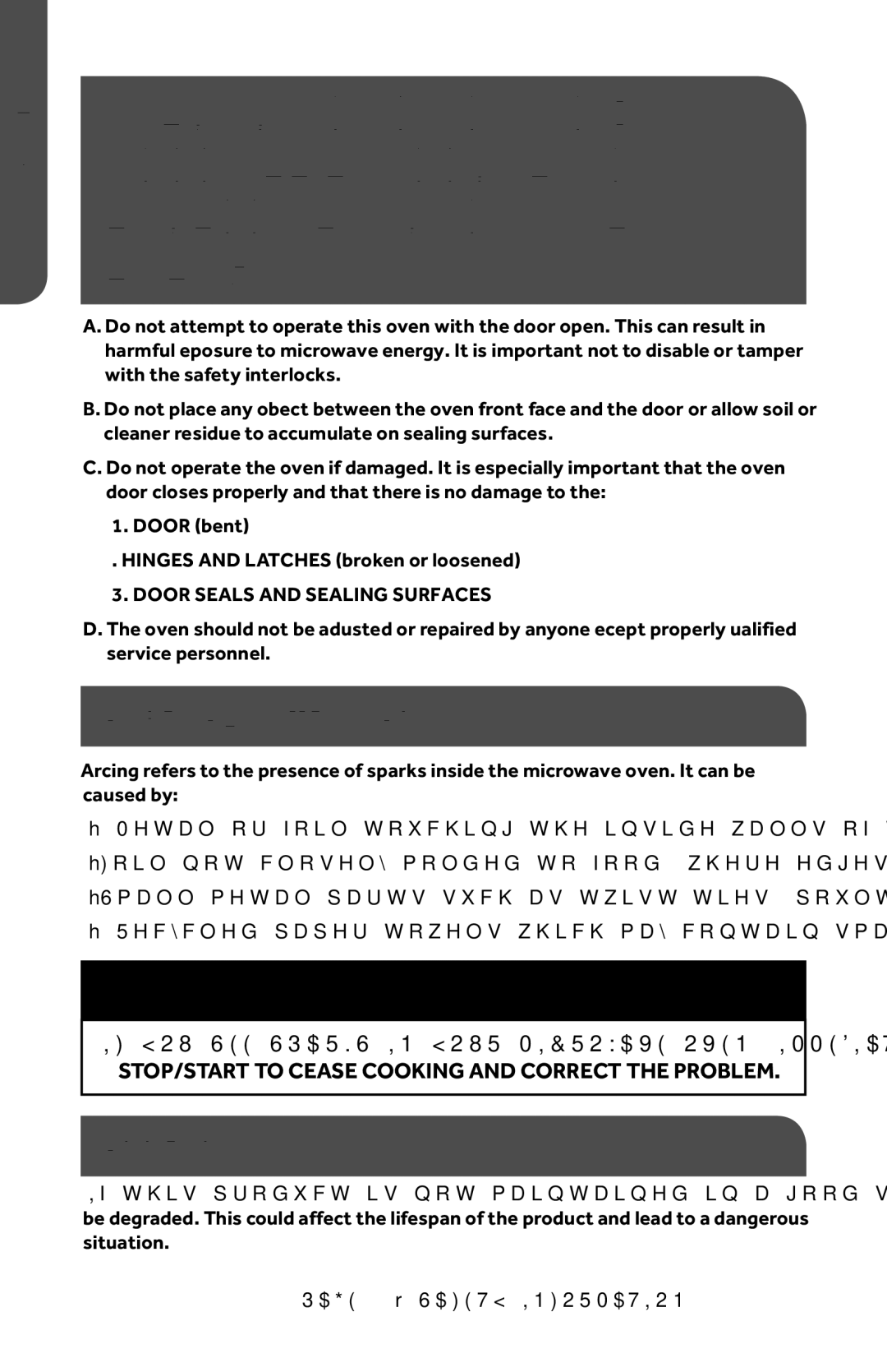 Haier HMC1685SESS user manual Special Note on Arcing, Addendum 