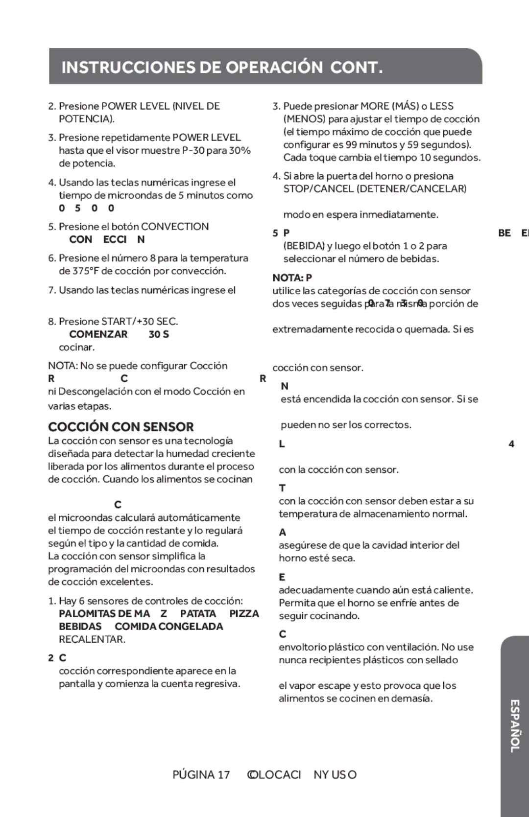 Haier HMC1685SESS user manual Cocción CON Sensor, Recalentar 