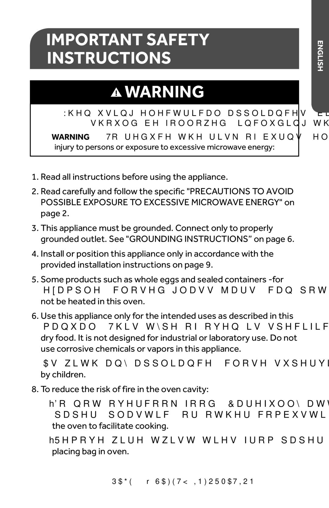 Haier HMC1685SESS user manual Important safety instructions 