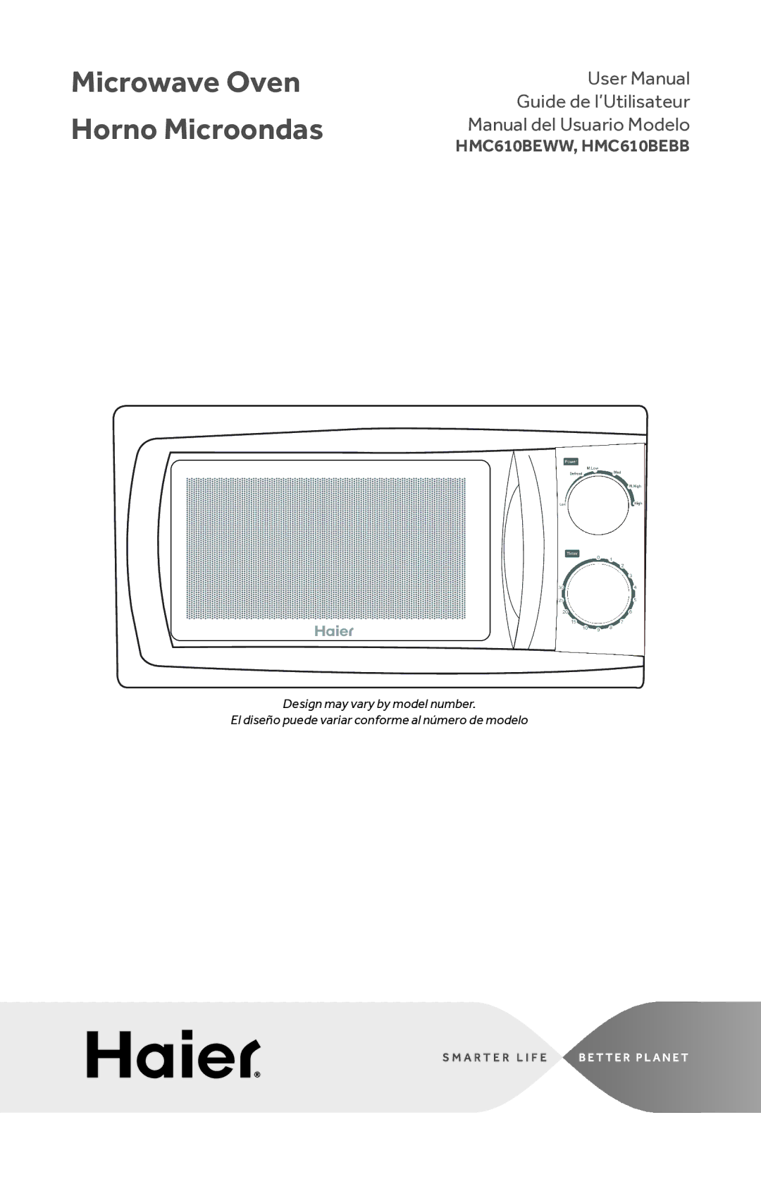 Haier HMC610BEBB, HMC610BEWW user manual Microwave Oven Horno Microondas 