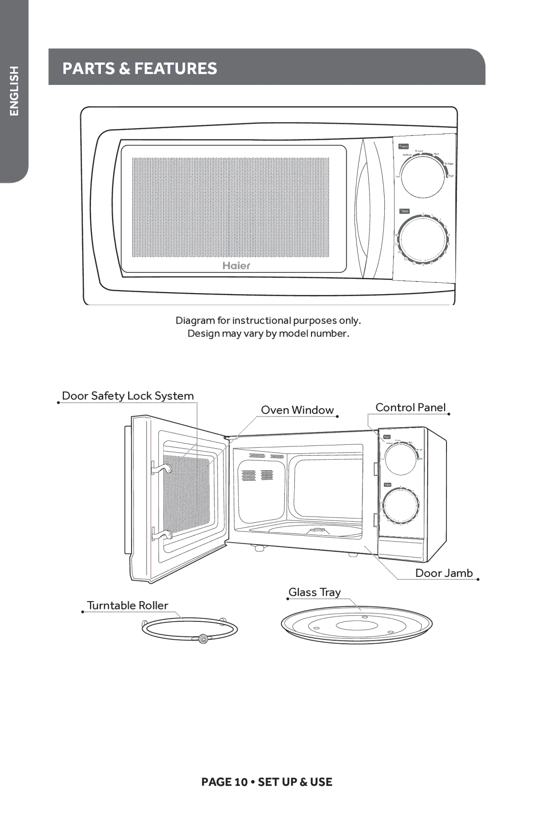 Haier HMC610BEWW, HMC610BEBB user manual Parts & Features 