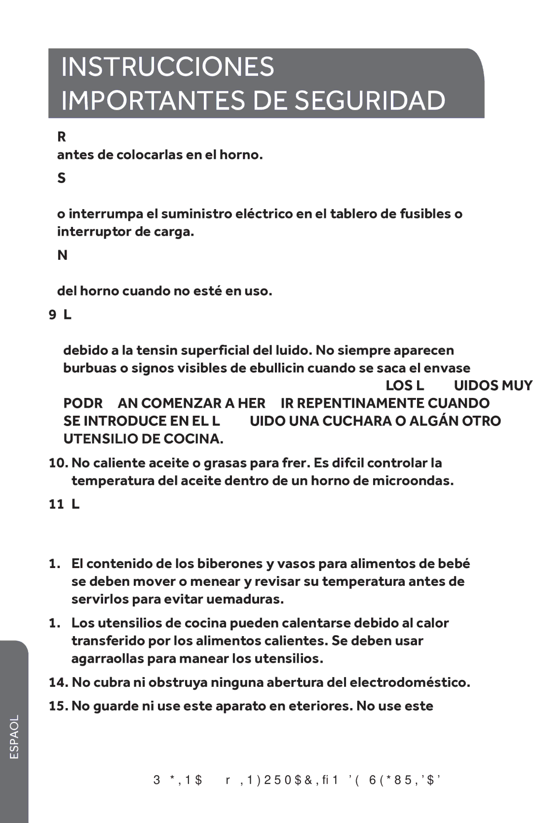 Haier HMC610BEWW, HMC610BEBB user manual Instrucciones Importantes DE Seguridad 