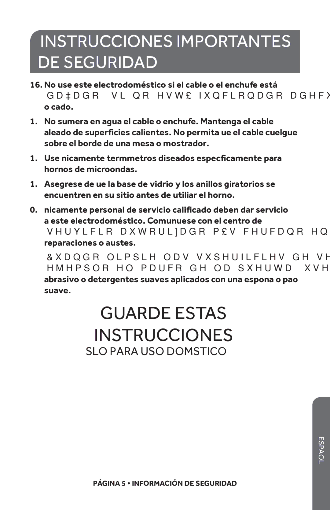 Haier HMC610BEBB, HMC610BEWW user manual Guarde Estas Instrucciones 