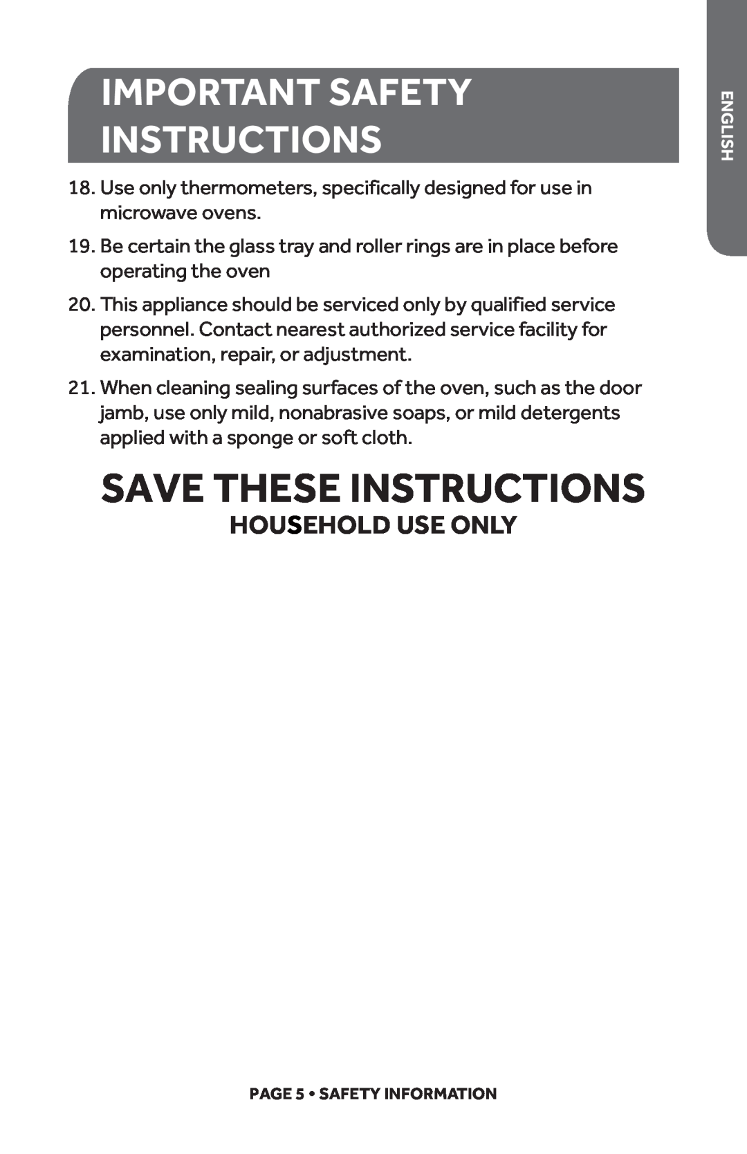 Haier HMC610BEBB, HMC610BEWW user manual Save These Instructions, Household Use Only, Important Safety Instructions 