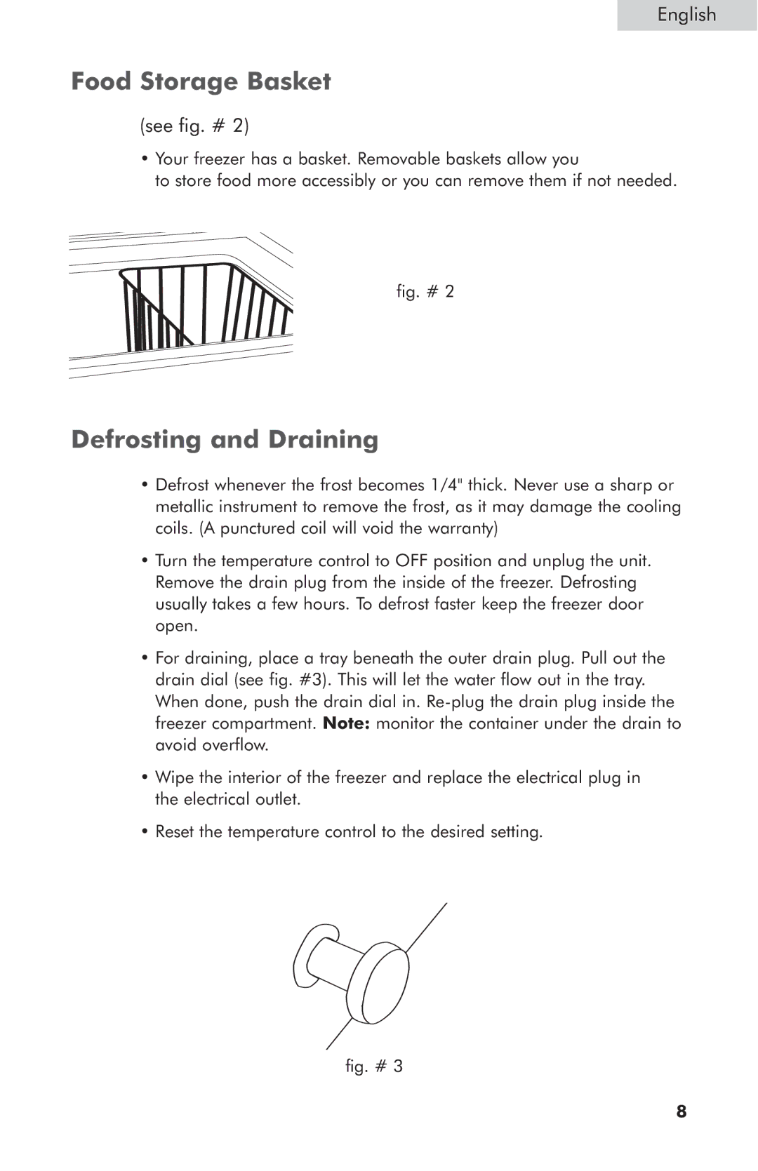 Haier HNCM070E, HNCM035E, HNCM053E user manual Food Storage Basket, Defrosting and Draining 