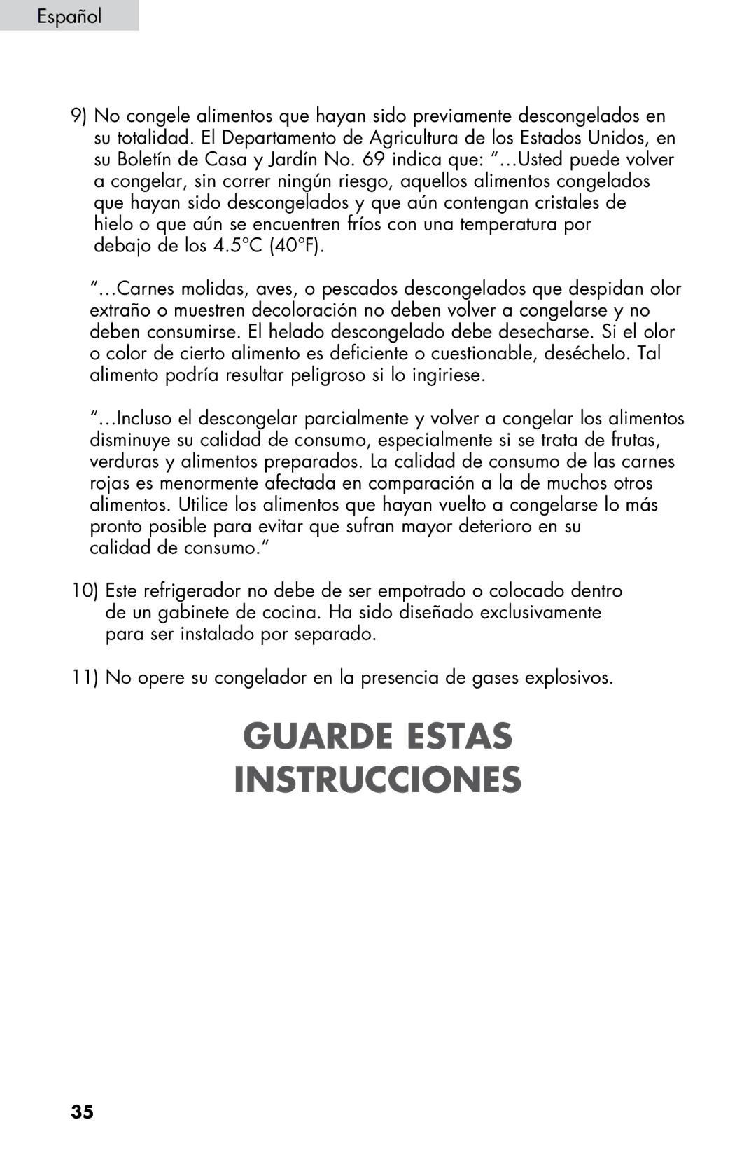 Haier HNSE04 user manual Guarde Estas Instrucciones 