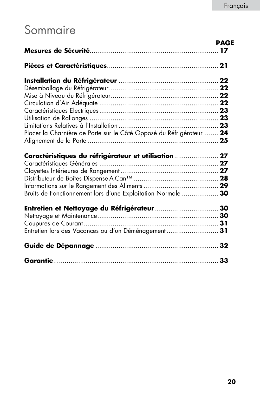 Haier HNSE045VS user manual Caractéristiques du réfrigérateur et utilisation, Entretien et Nettoyage du Réfrigérateur 