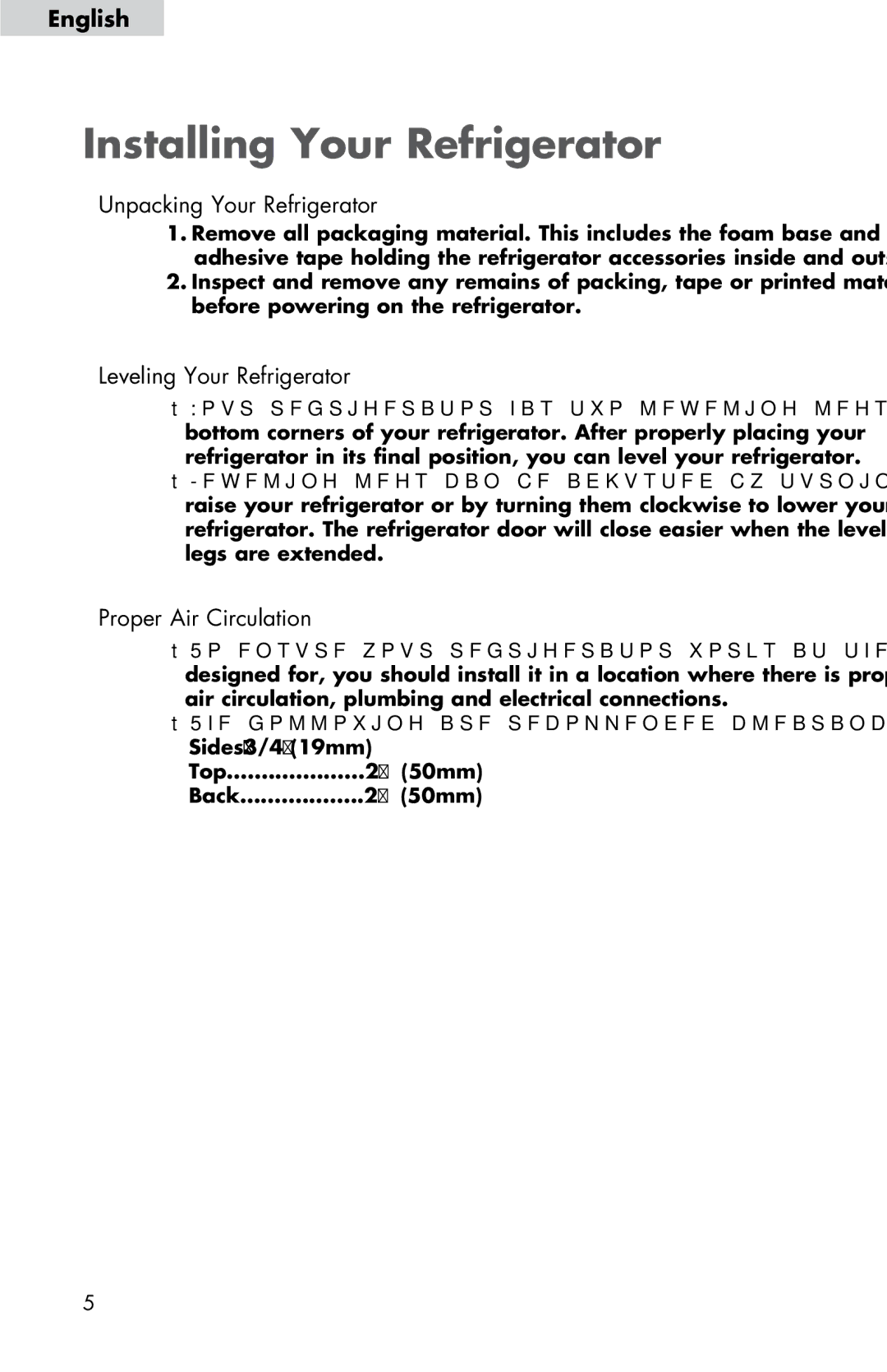 Haier HNSE045VS user manual Installing Your Refrigerator, Unpacking Your Refrigerator, Leveling Your Refrigerator 