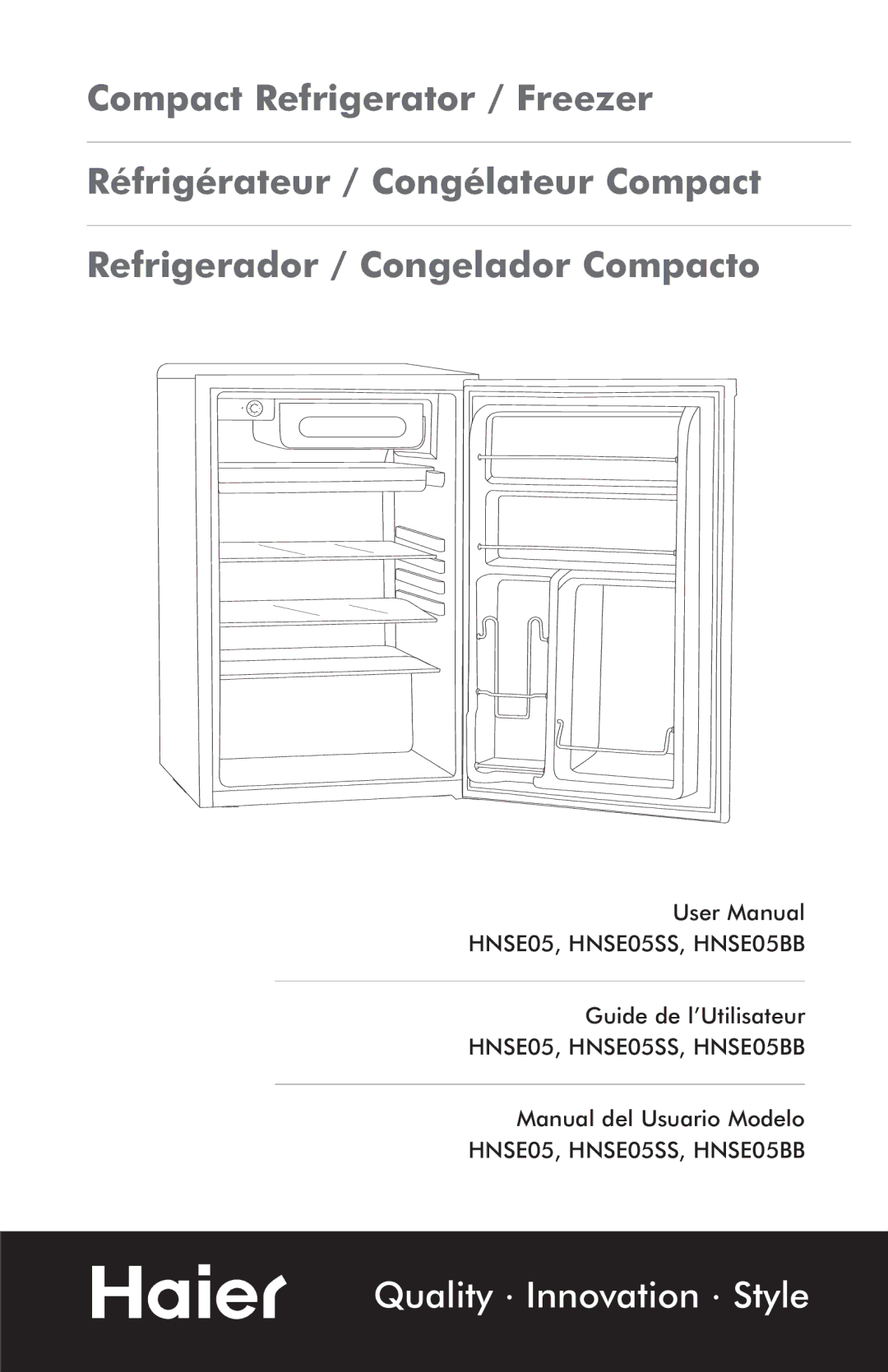 Haier HNSE05BB, HNSE05SS user manual Quality Innovation Style 