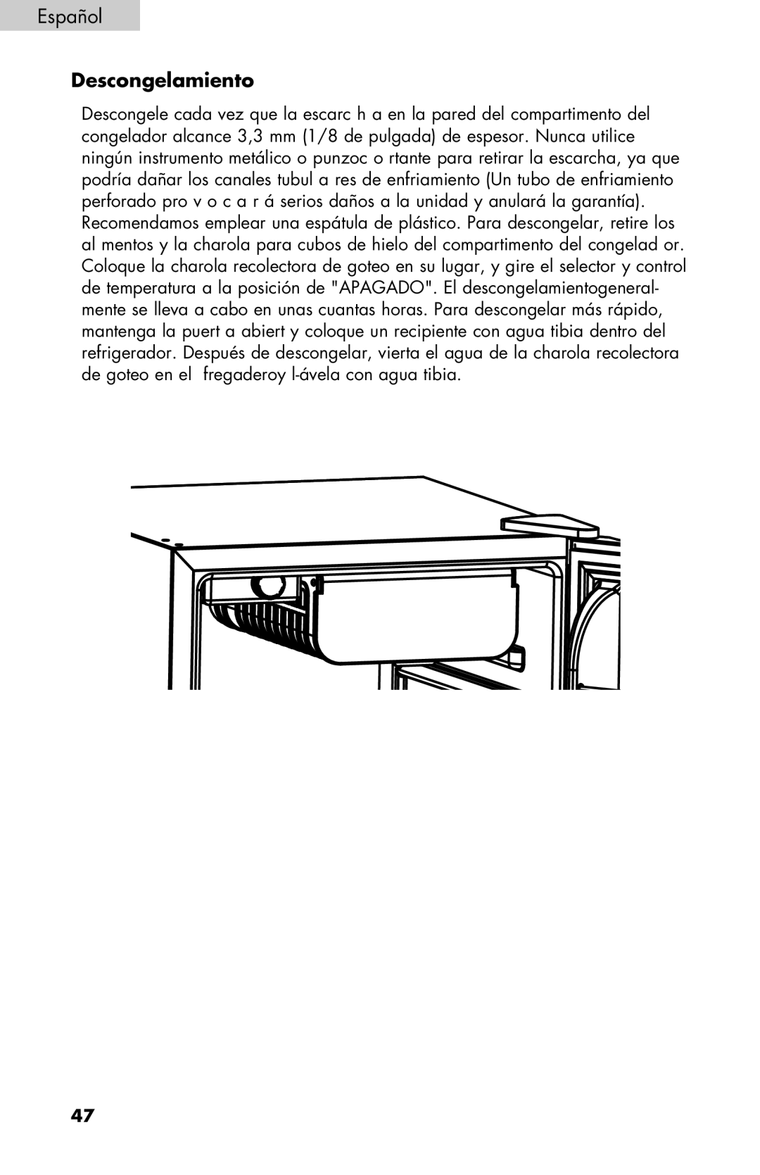 Haier HNSEW025 user manual Descongelamiento 