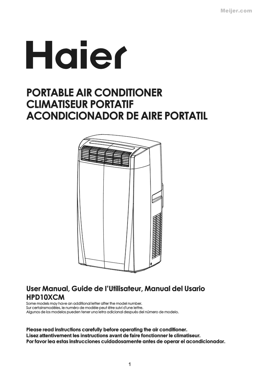 Haier HPDLOXCM user manual aiet, HPDlOXCM 