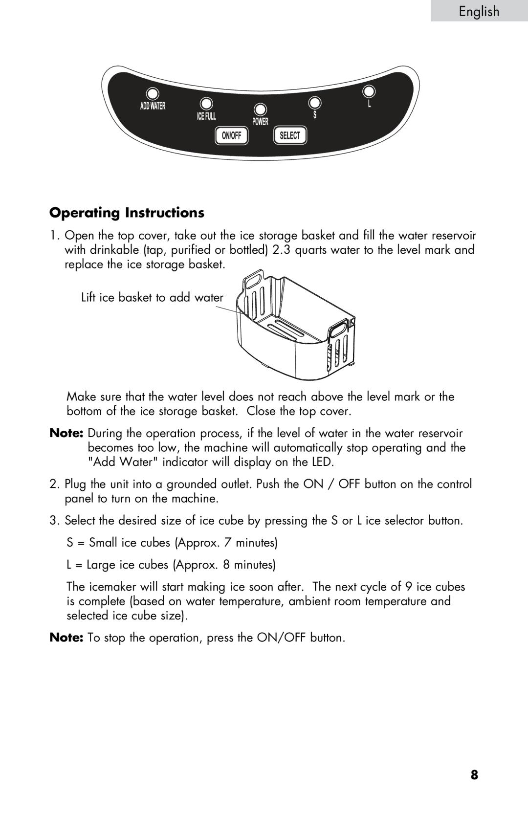 Haier HPIM25SS user manual Operating Instructions 