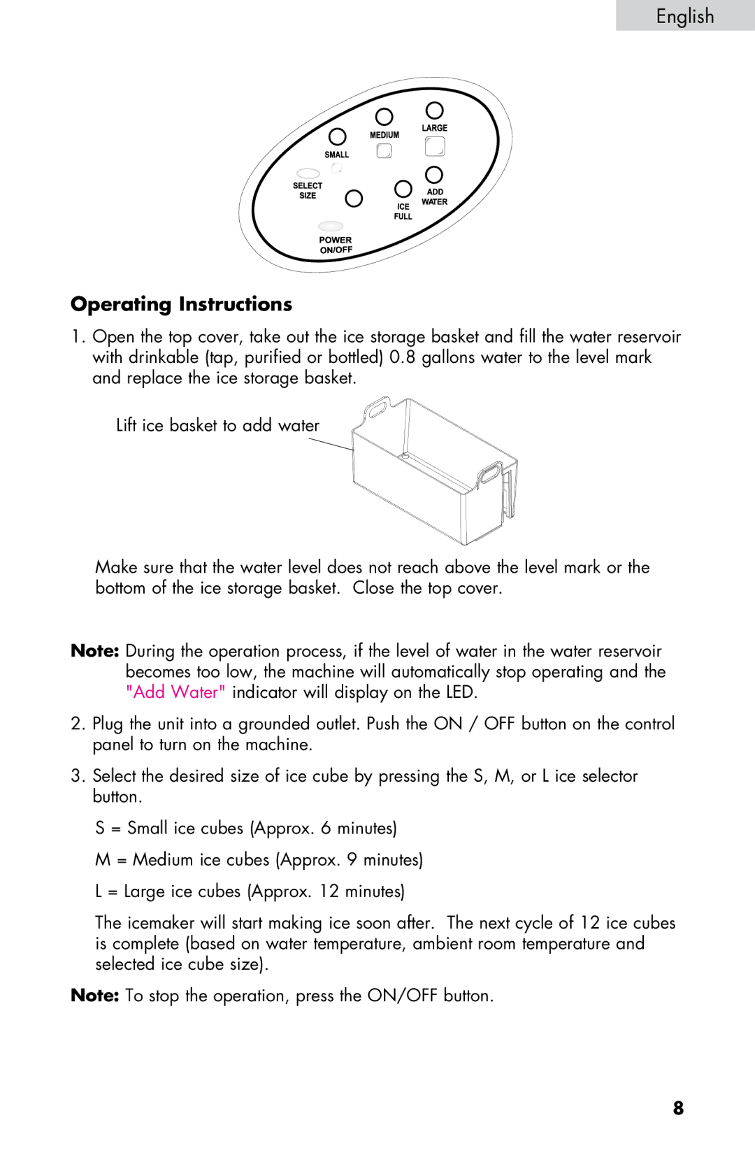 Haier HPIM26S, HPIM26W user manual Operating Instructions 